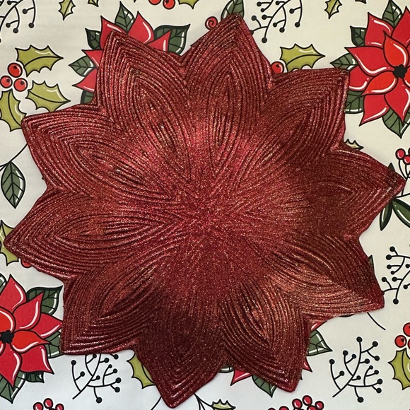 Festive Red Poinsettia Plates - Picture 7 of 8